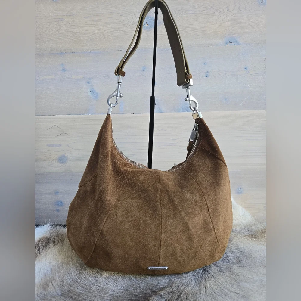 Rebecca Minkoff M.A.B. Suede Croissant Hobo Crescent Bag NWOT + Hardware Repair